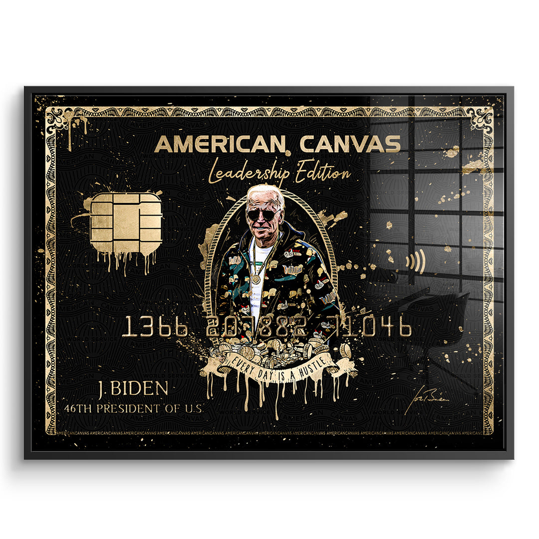 DOTCOMCANVAS Acrylglasbild Royal American Canvas Joe Biden im schwarzen Premium-Rahmen