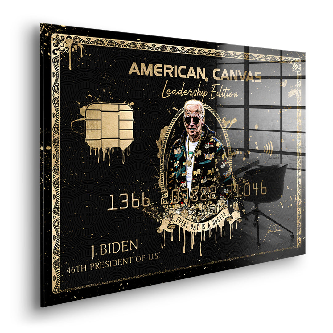 Seitenansicht des Acrylglasbilds Royal American Canvas Joe Biden ohne Rahmen