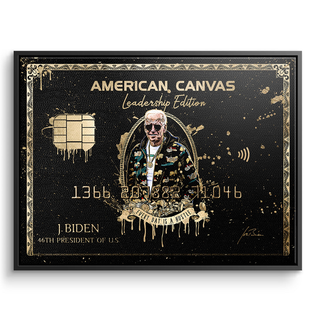 DOTCOMCANVAS Leinwandbild Royal American Canvas Joe Biden im schwarzen Premium-Rahmen