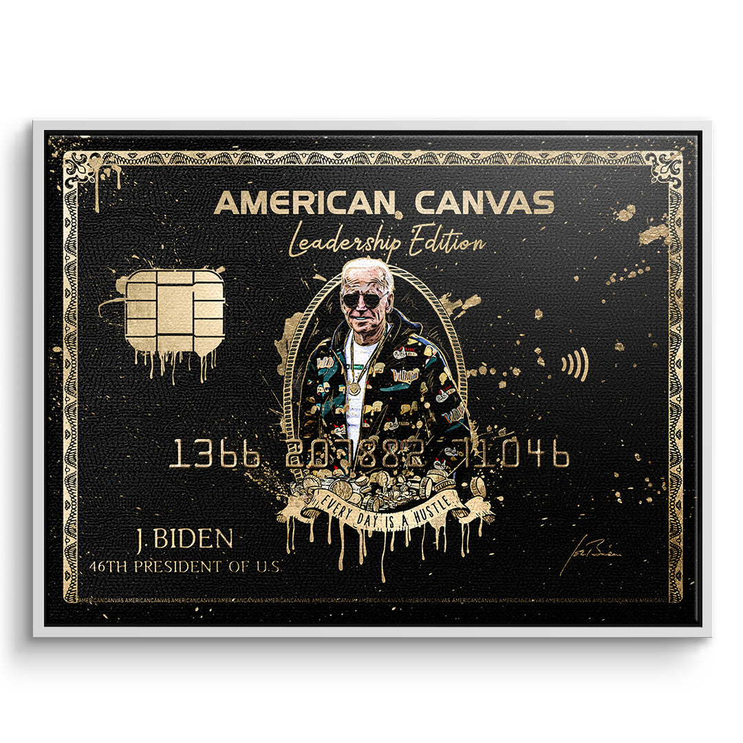 DOTCOMCANVAS Leinwandbild Royal American Canvas Joe Biden im weißen Premium-Rahmen