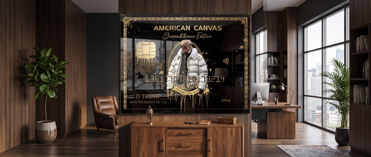 Acrylglasbild Royal American Canvas – Trump Website Banner