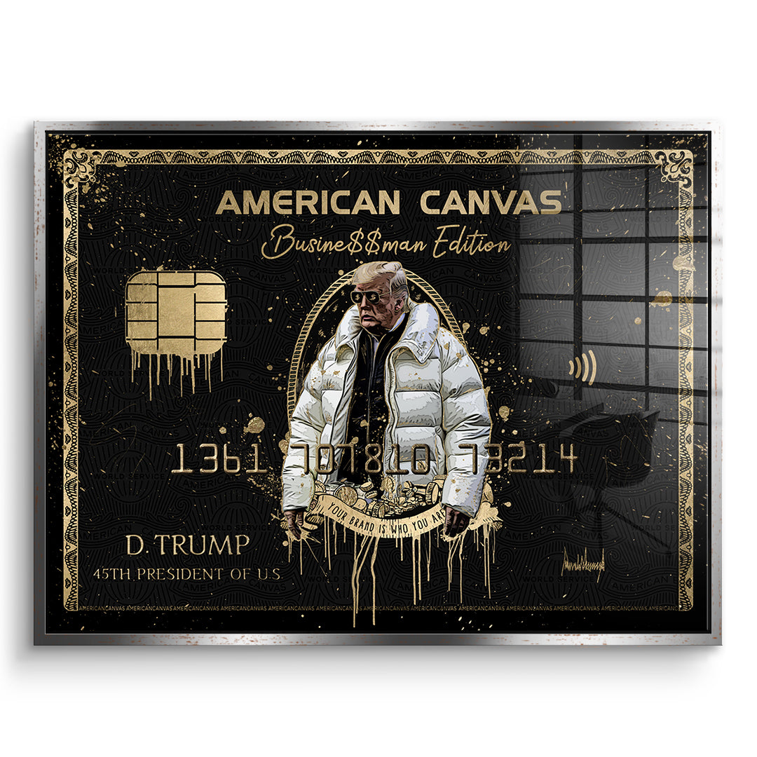 DOTCOMCANVAS Acrylglasbild Royal American Canvas Trump im silbernen Premium-Rahmen