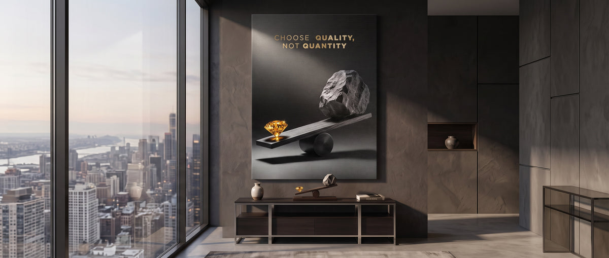 Leinwandbild Choose Quality, Not Quantity Website Banner