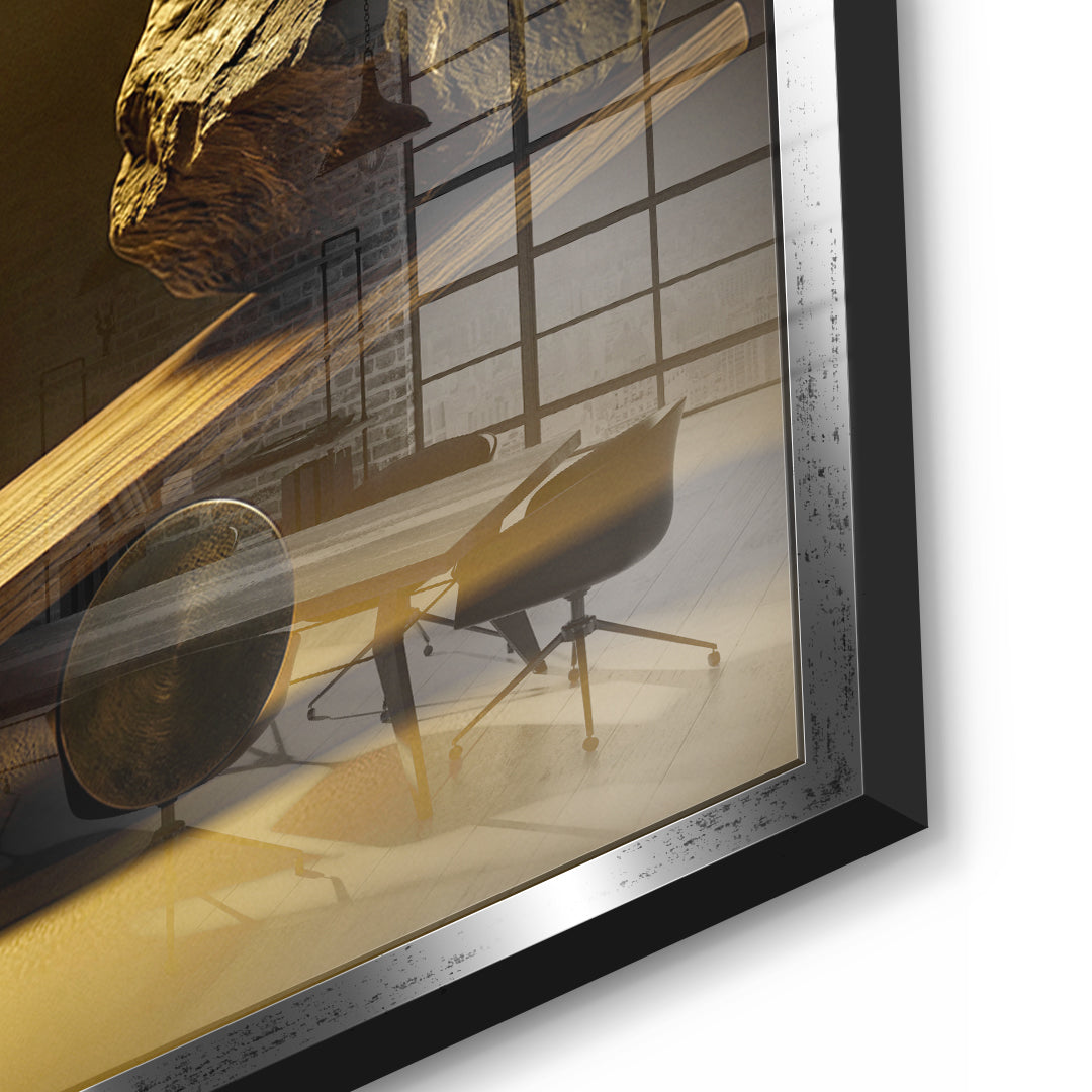 Detailaufnahme des 5mm Acrylglases, Choose Quality Gold Edition im silbernen Rahmen