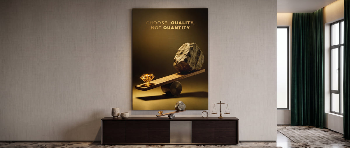 Leinwandbild Choose Quality – Gold Edition Website Banner