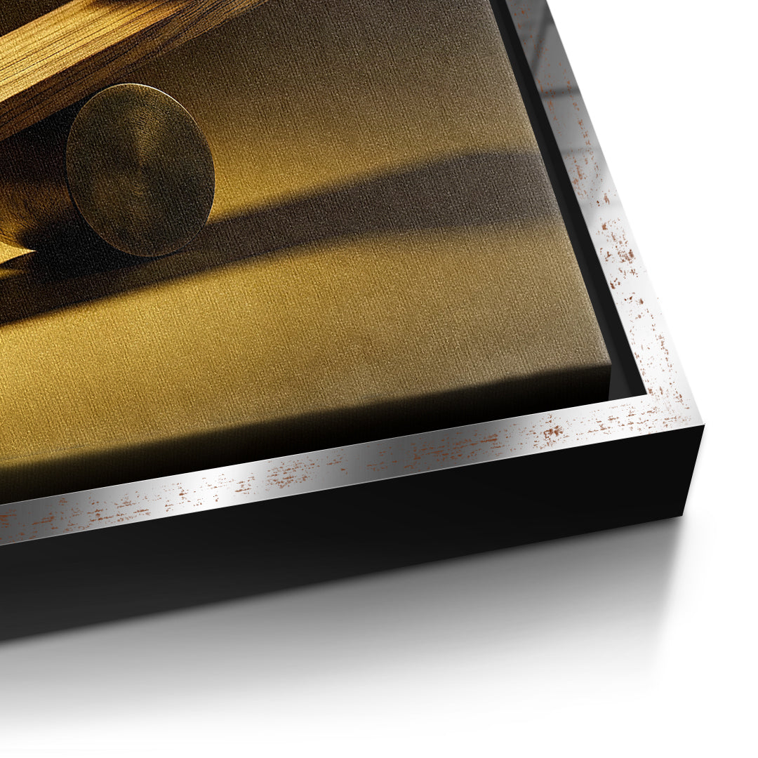Detailaufnahme der Leinwandstruktur, Choose Quality Gold Edition im silbernen Rahmen