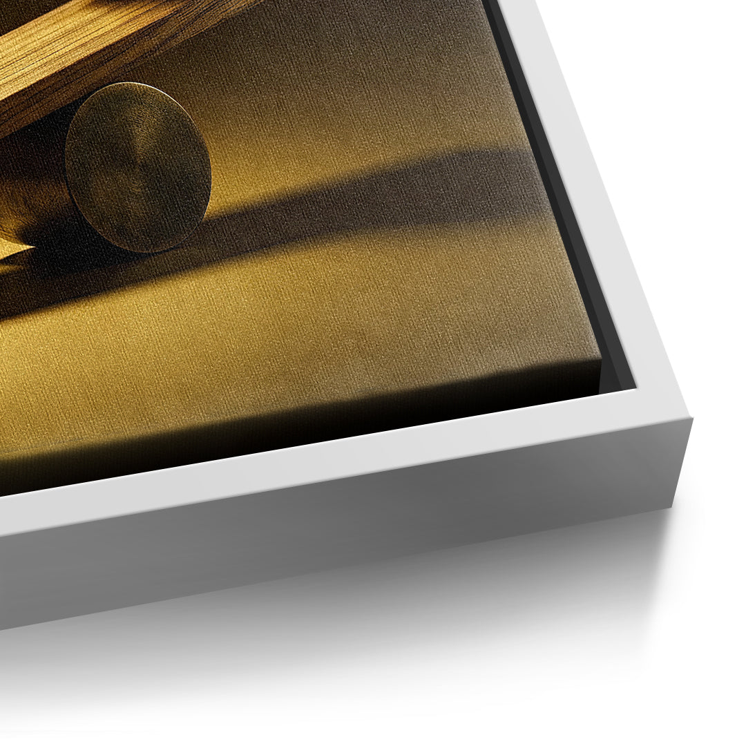Detailaufnahme der Leinwandstruktur, Choose Quality Gold Edition im weißen Rahmen