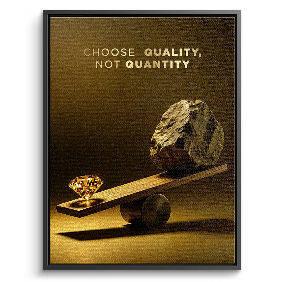 DOTCOMCANVAS Leinwandbild Choose Quality Gold Edition im schwarzen Premium-Rahmen