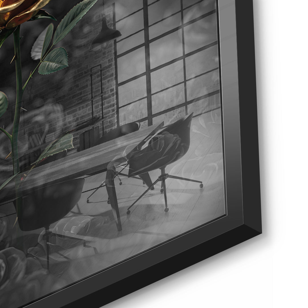 Detailaufnahme des 5mm Acrylglases, One in a Million im schwarzen Rahmen