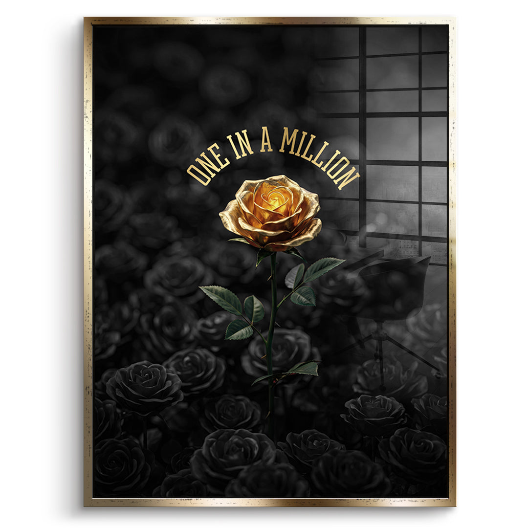 DOTCOMCANVAS Acrylglasbild One in a Million im goldenen Premium-Rahmen