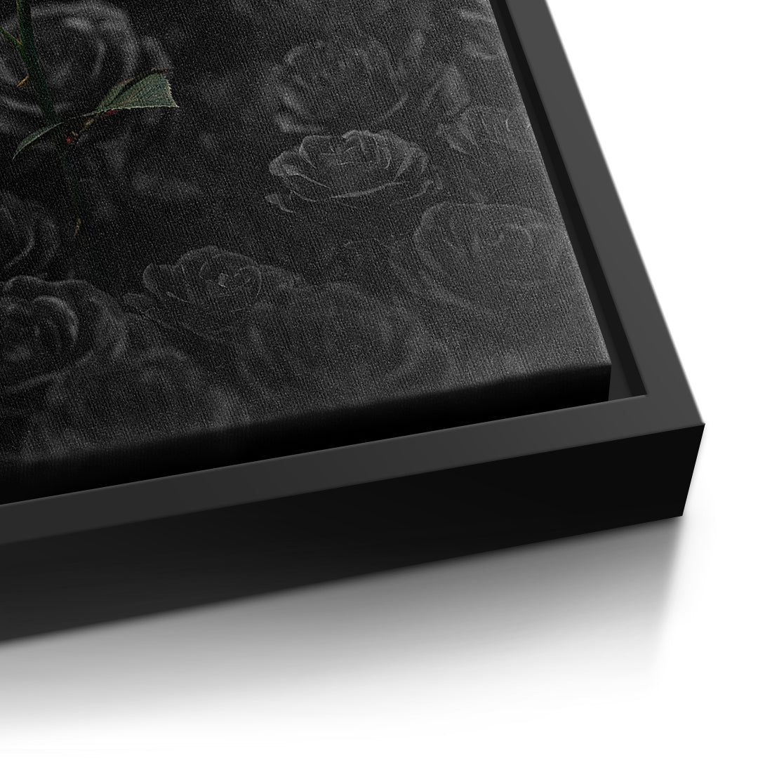 Detailaufnahme der Leinwandstruktur, One in a Million im schwarzen Rahmen