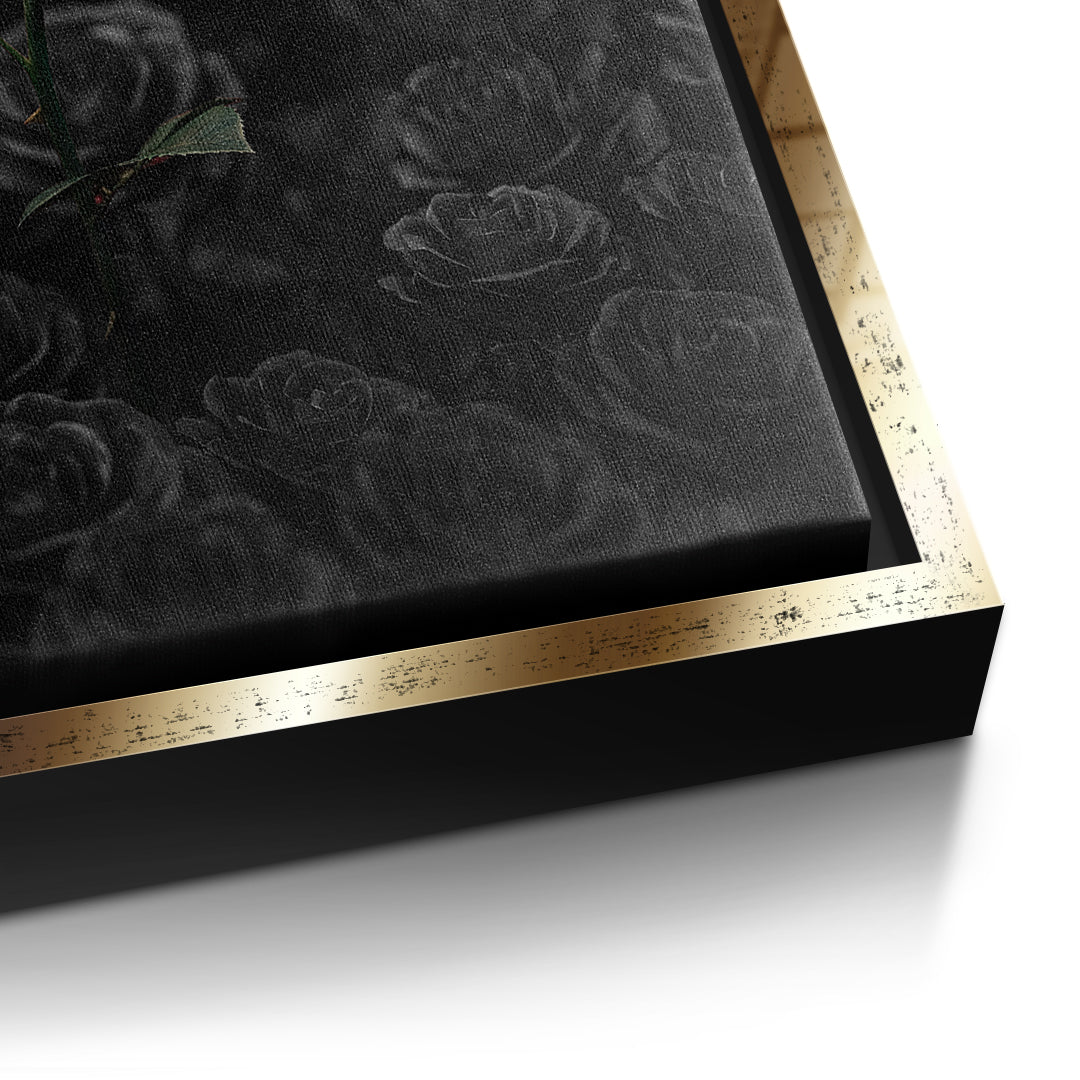 Detailaufnahme der Leinwandstruktur, One in a Million im goldenen Rahmen