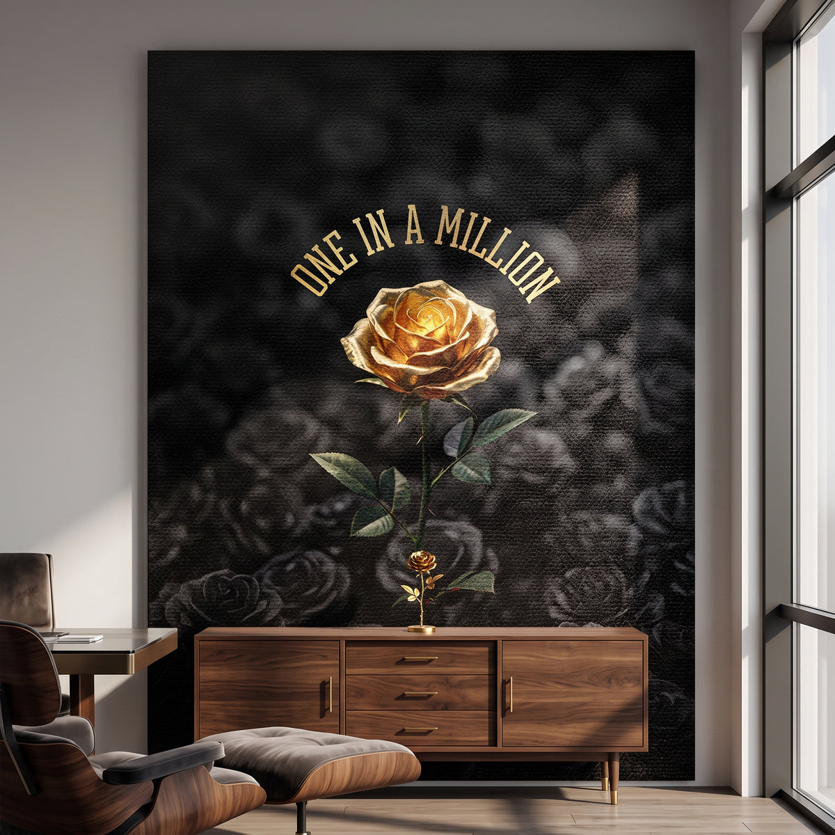 Leinwandbild One in a Million an der Wand eines modernen Wohnraums