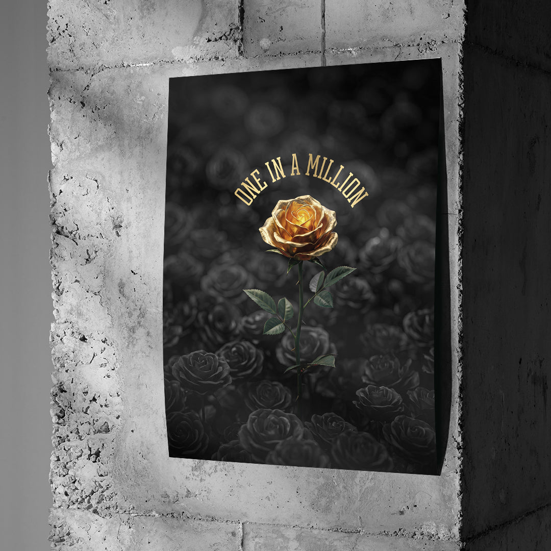 Poster One in a Million an einer Betonwand