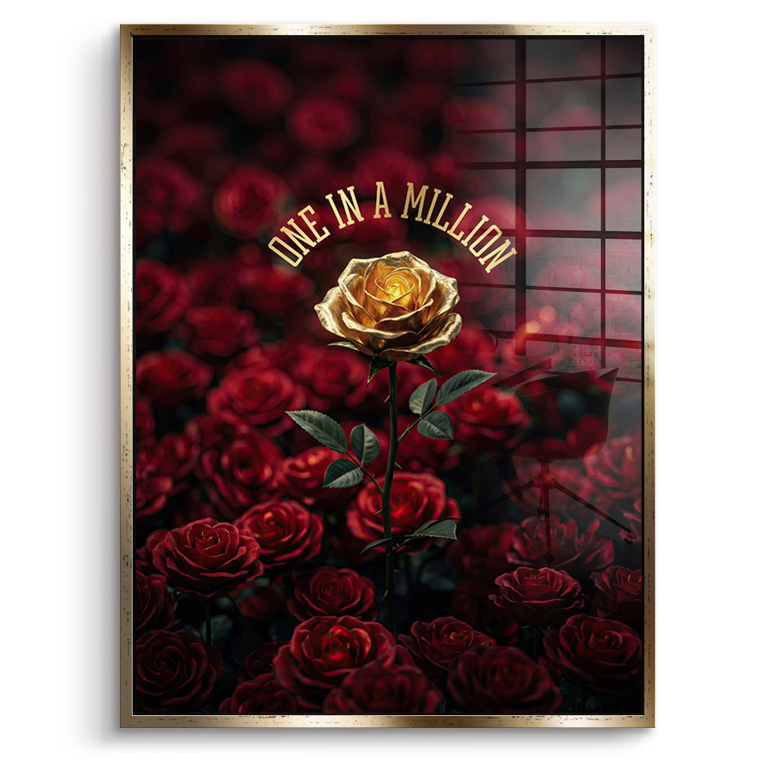 DOTCOMCANVAS Acrylglasbild One in a Million in Red im goldenen Premium-Rahmen