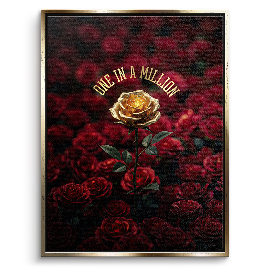 DOTCOMCANVAS Leinwandbild One in a Million in Red im goldenen Premium-Rahmen