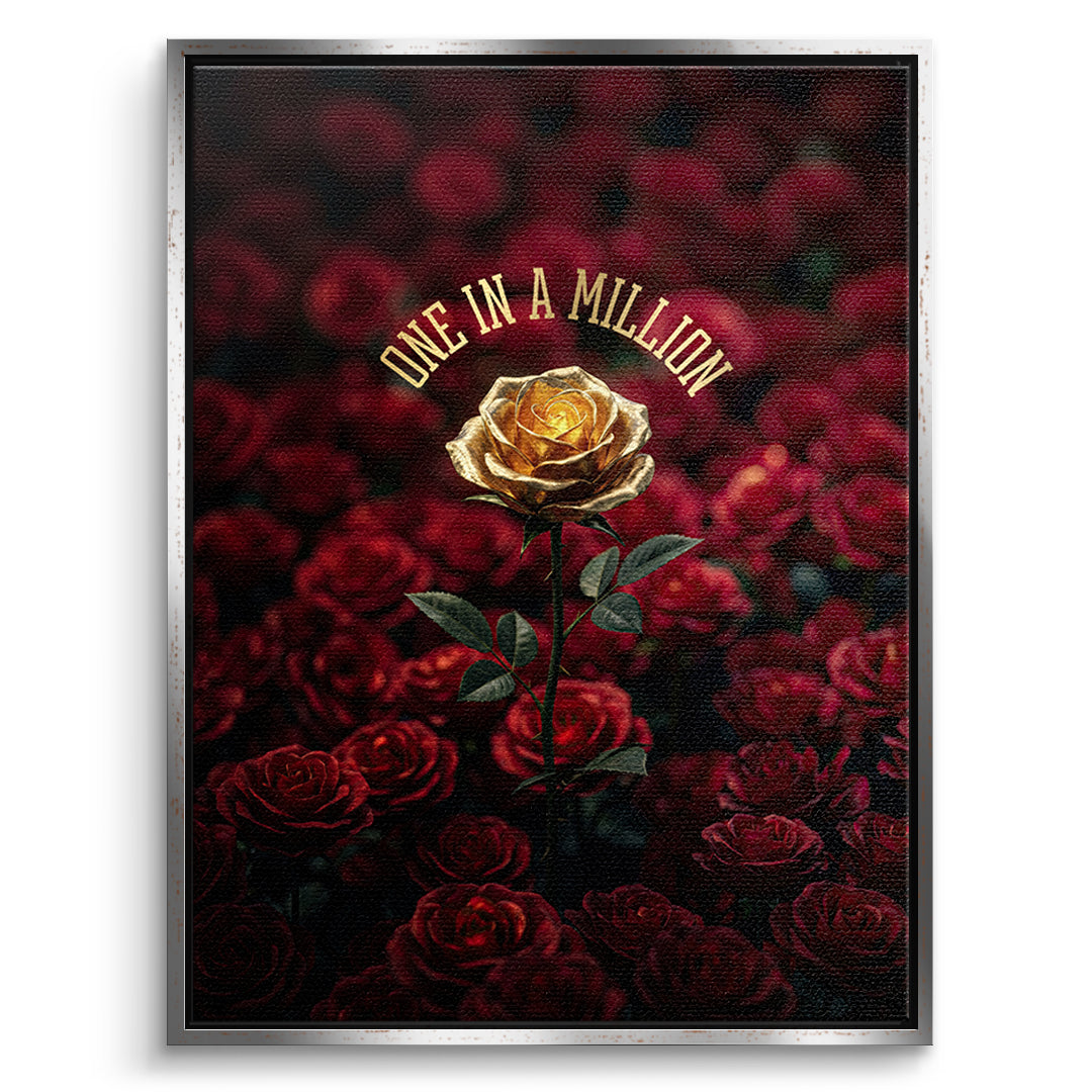 DOTCOMCANVAS Leinwandbild One in a Million in Red im silbernen Premium-Rahmen