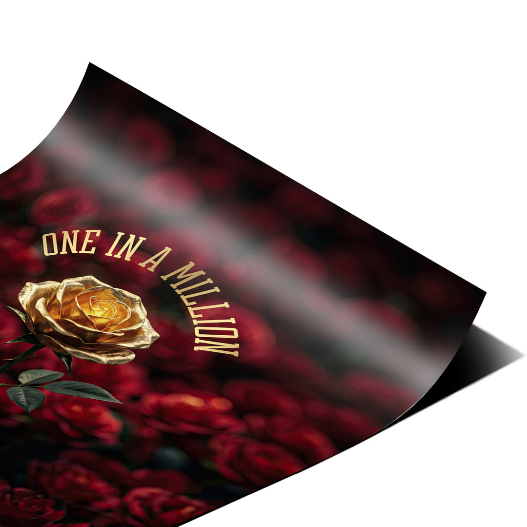 Eckdetail des Posters One in a Million in Red