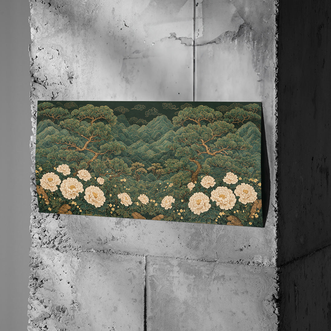 Poster Beautiful Garden an einer Betonwand