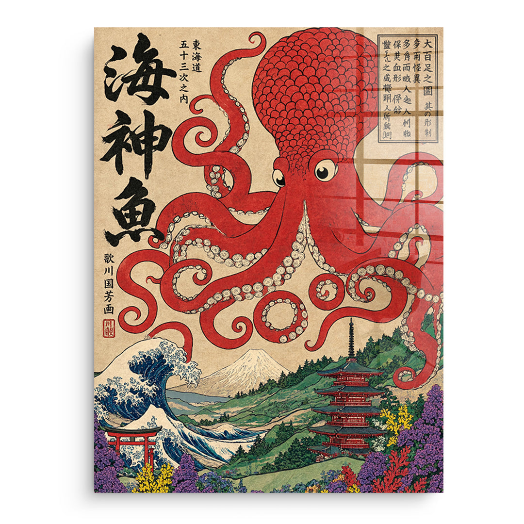 DOTCOMCANVAS Acrylglasbild Sea God Octopus ohne Rahmen