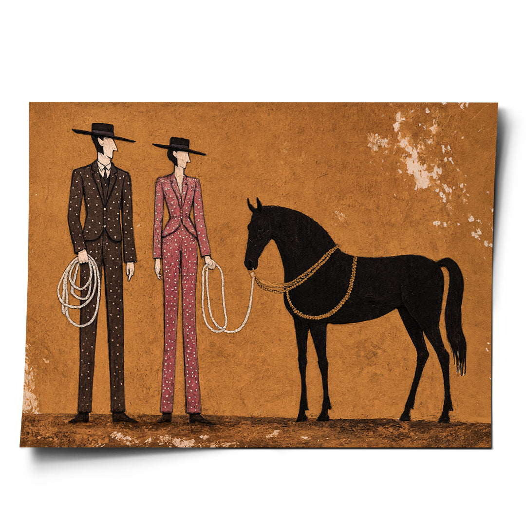 DOTCOMCANVAS Poster Cowboy & Horse