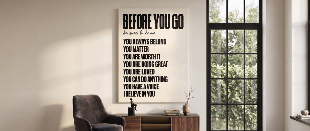 Leinwandbild Before You Go Website Banner