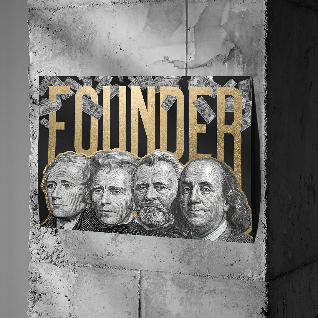 Poster Founder an einer Betonwand