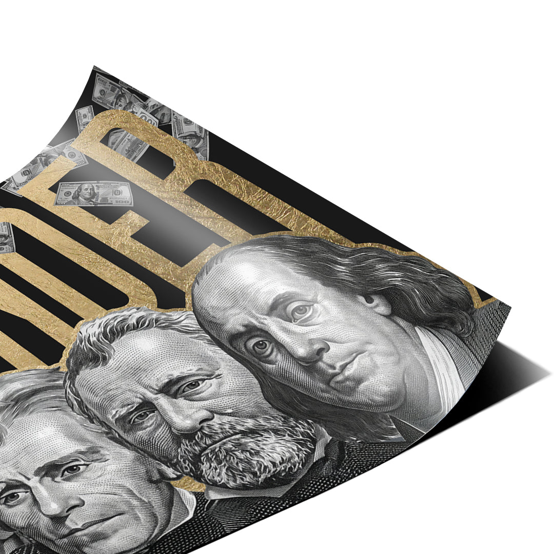 Eckdetail des Posters Founder