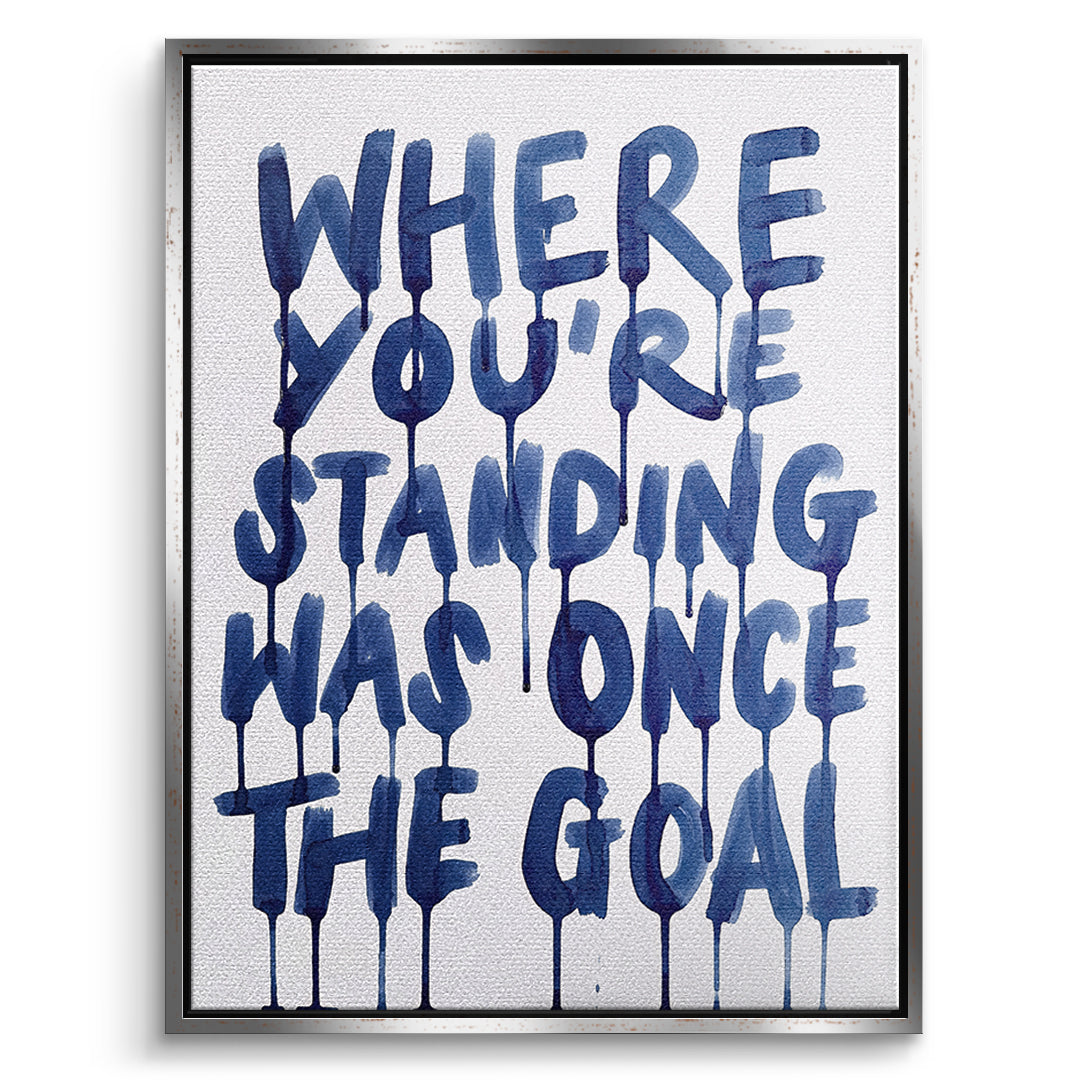 DOTCOMCANVAS Leinwandbild Where You're Standing Was Once The Goal im silbernen Premium-Rahmen