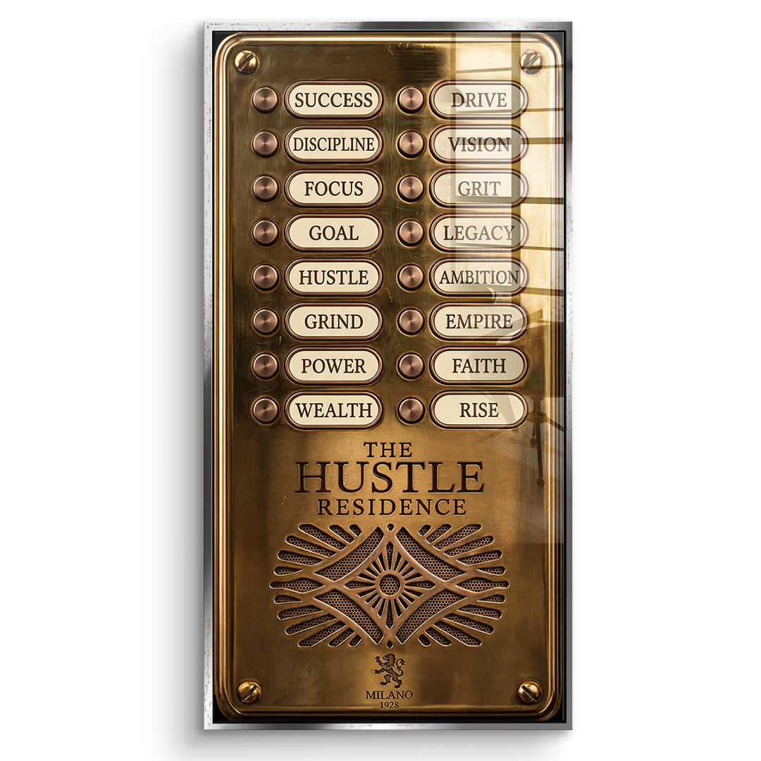 DOTCOMCANVAS Acrylglasbild Hustle Residence im silbernen Premium-Rahmen