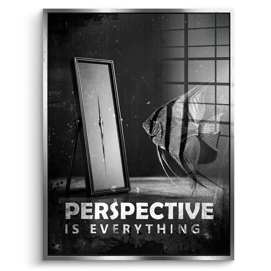 DOTCOMCANVAS Acrylglasbild Perspective Is Everything (Englisch) im silbernen Premium-Rahmen