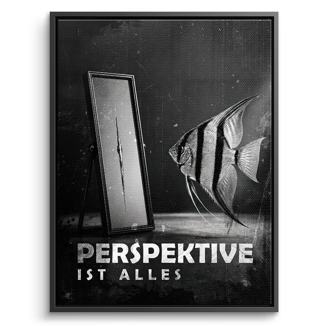 DOTCOMCANVAS Leinwandbild Perspective Is Everything (Deutsch) im schwarzen Premium-Rahmen