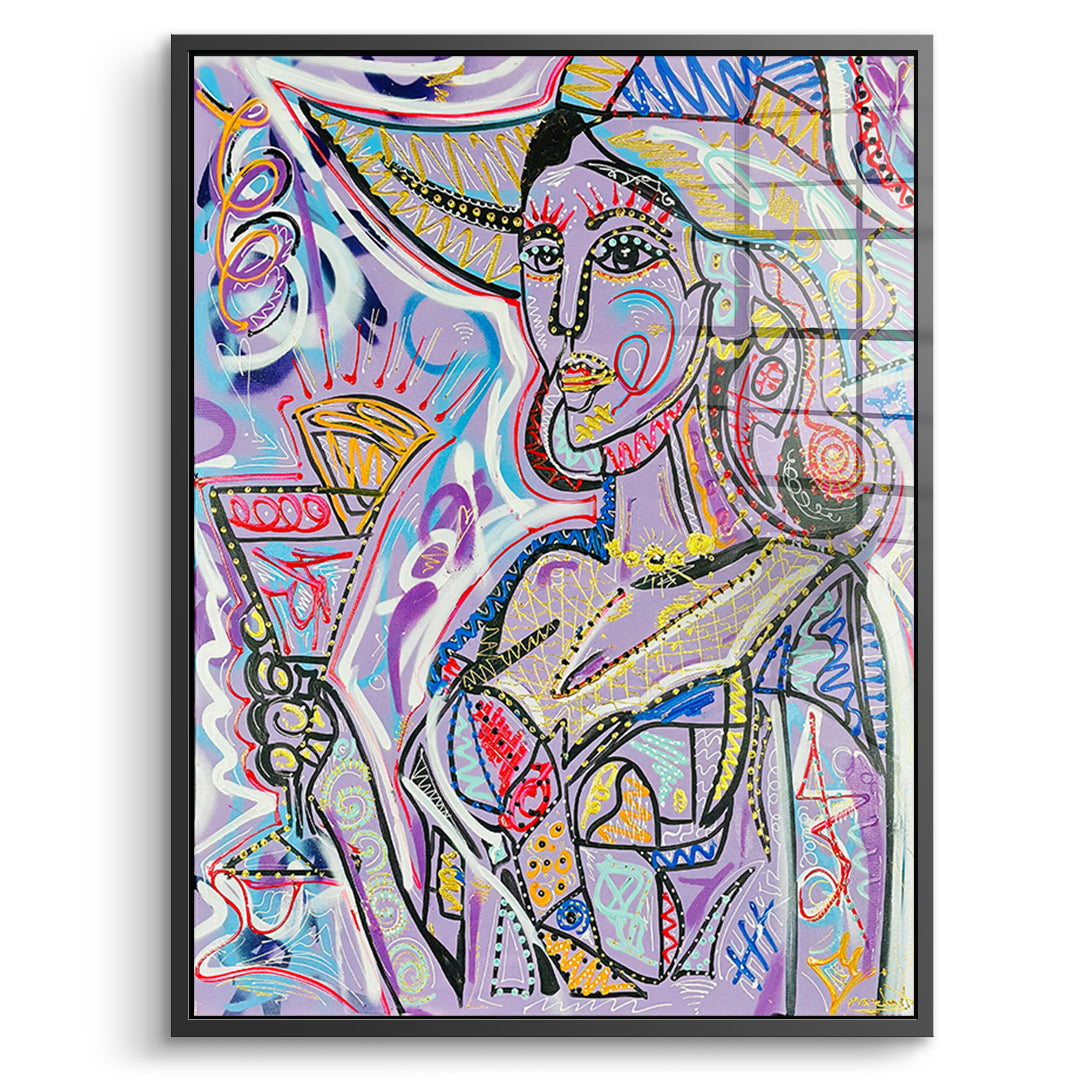 DOTCOMCANVAS Acrylglasbild Cubist Cocktail Hour im schwarzen Premium-Rahmen