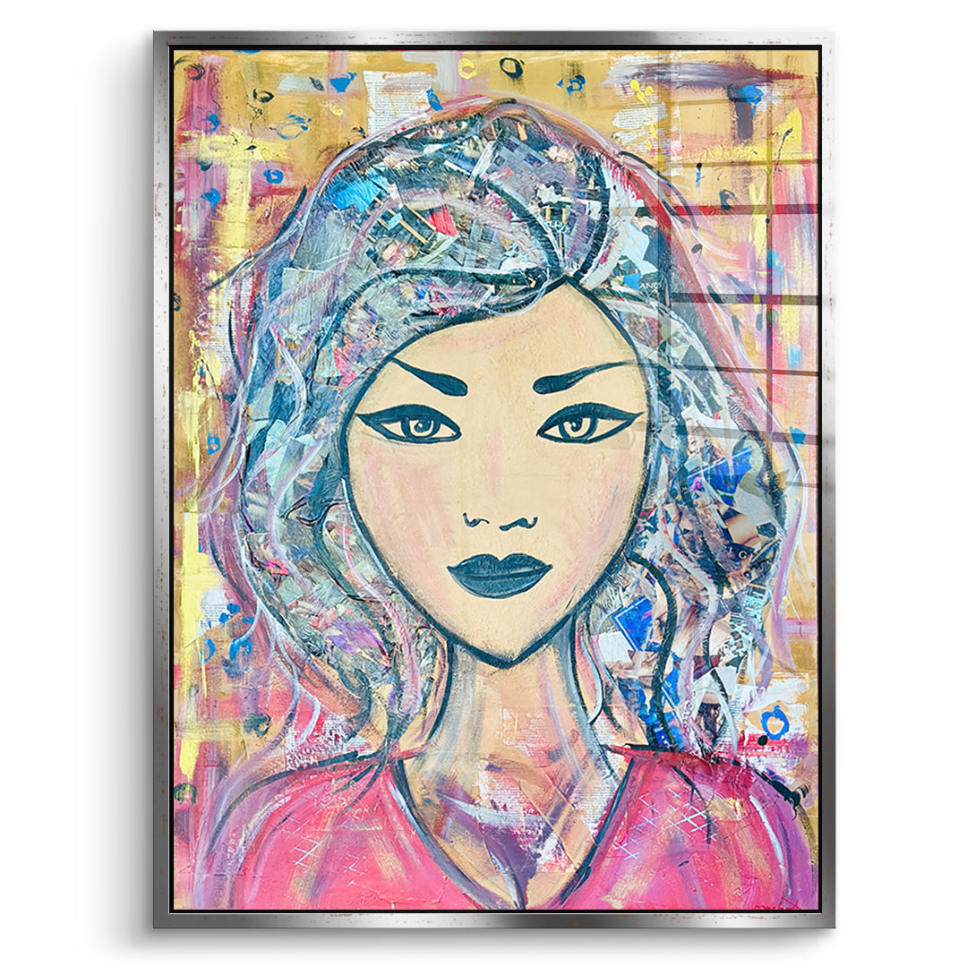 DOTCOMCANVAS Acrylglasbild Headlines And Dreams im silbernen Premium-Rahmen
