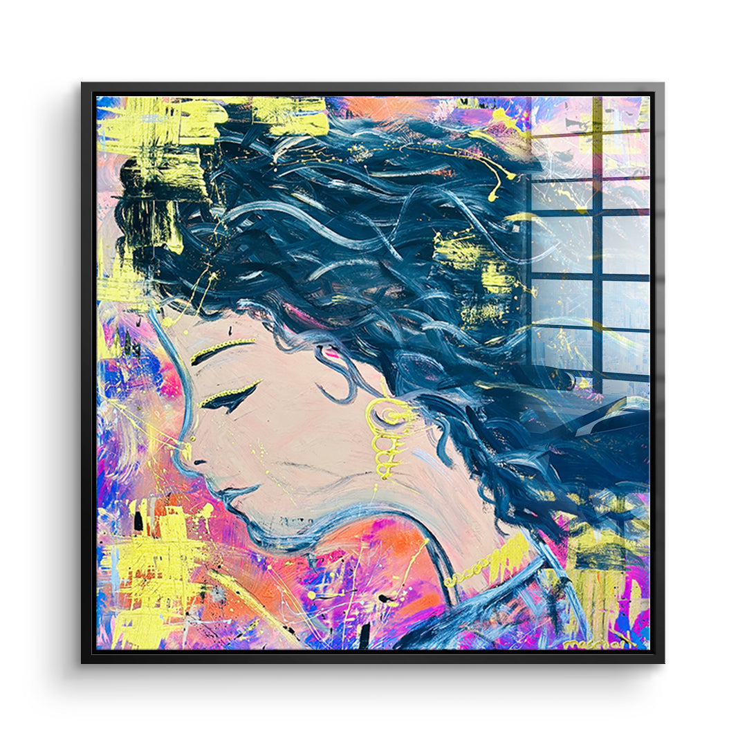 DOTCOMCANVAS Acrylglasbild Midnight Waves im schwarzen Premium-Rahmen