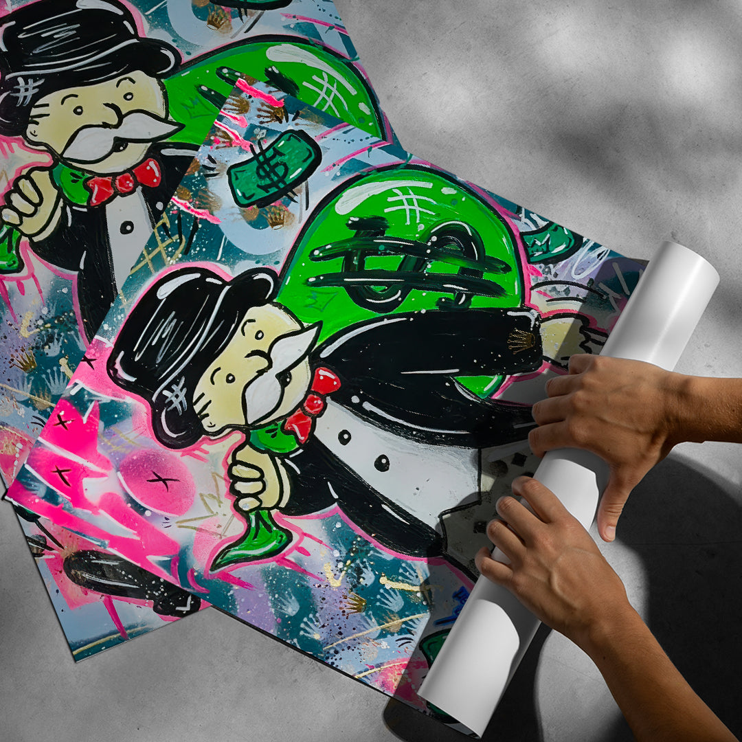 Aufgerolltes Poster Money Bags