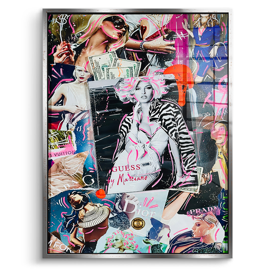 DOTCOMCANVAS Acrylglasbild Runway Riches im silbernen Premium-Rahmen