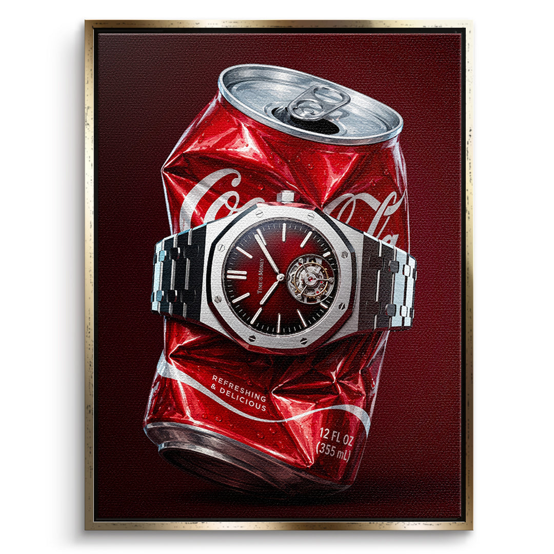 DOTCOMCANVAS Leinwandbild Crushed Red im goldenen Premium-Rahmen