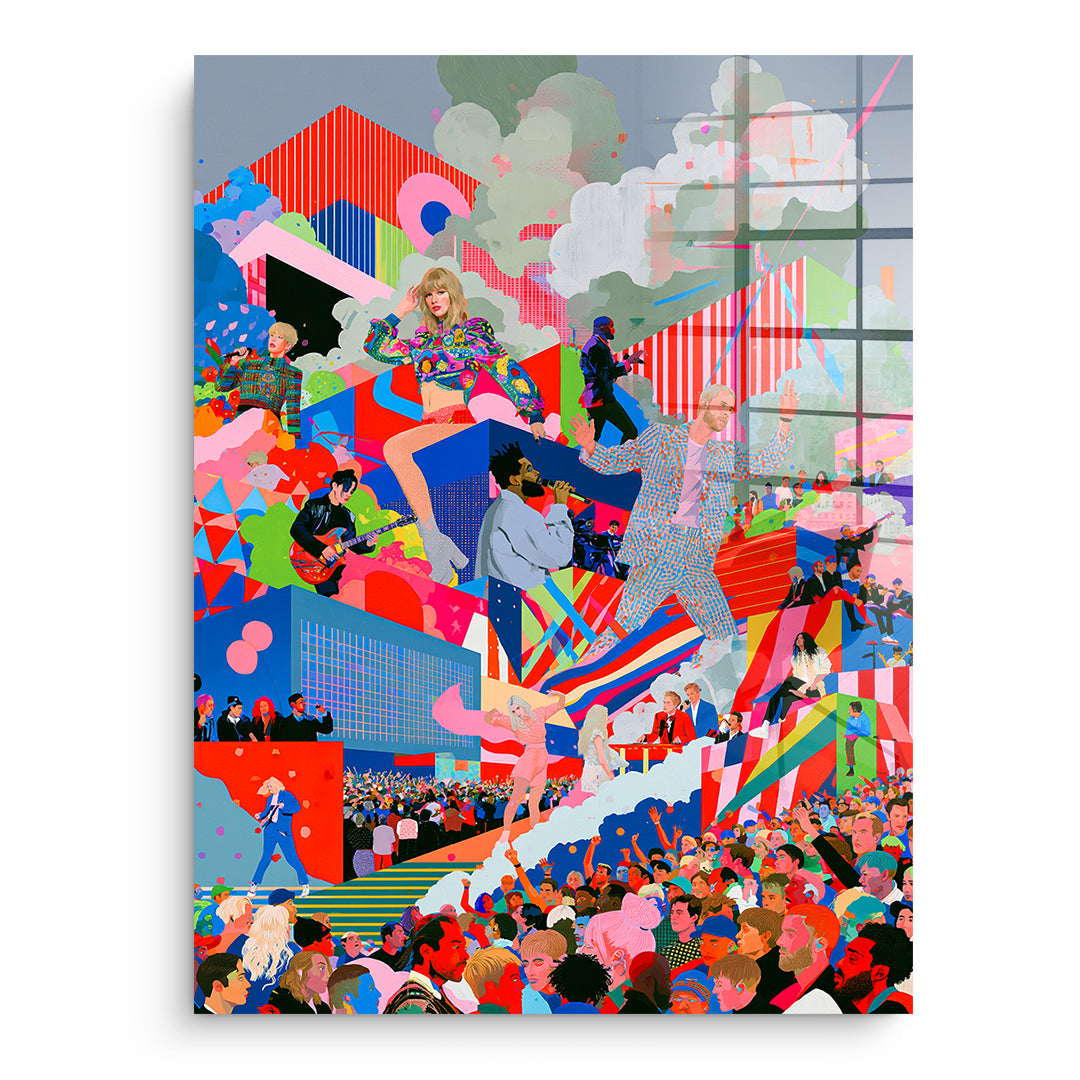 DOTCOMCANVAS Acrylglasbild Pop Stage Collage ohne Rahmen