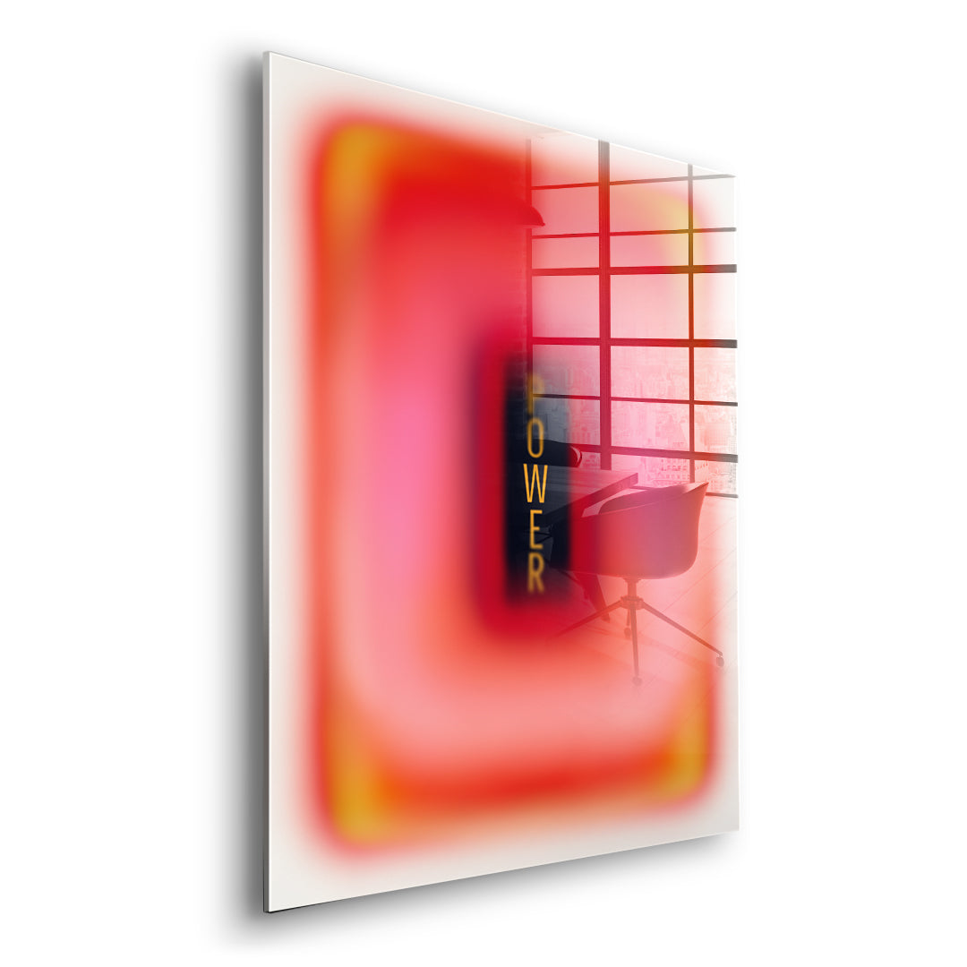 Seitenansicht des Acrylglasbilds Power Aura ohne Rahmen