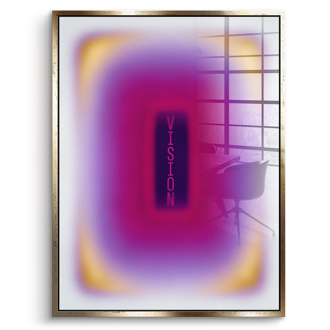 DOTCOMCANVAS Acrylglasbild Vision Aura im goldenen Premium-Rahmen
