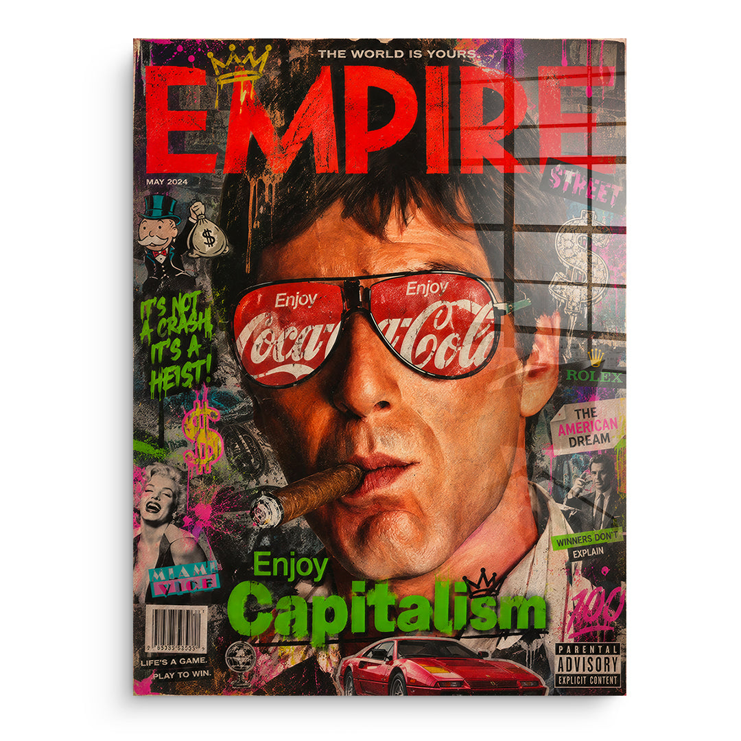 DOTCOMCANVAS Acrylglasbild Enjoy Capitalism Empire ohne Rahmen