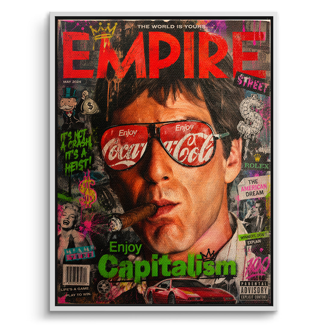 DOTCOMCANVAS Leinwandbild Enjoy Capitalism Empire im weißen Premium-Rahmen