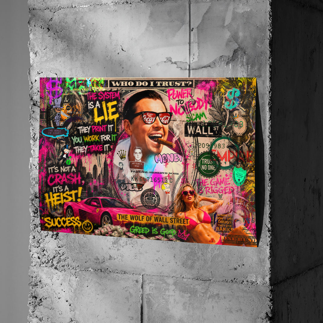 Poster Its A Heist an einer Betonwand