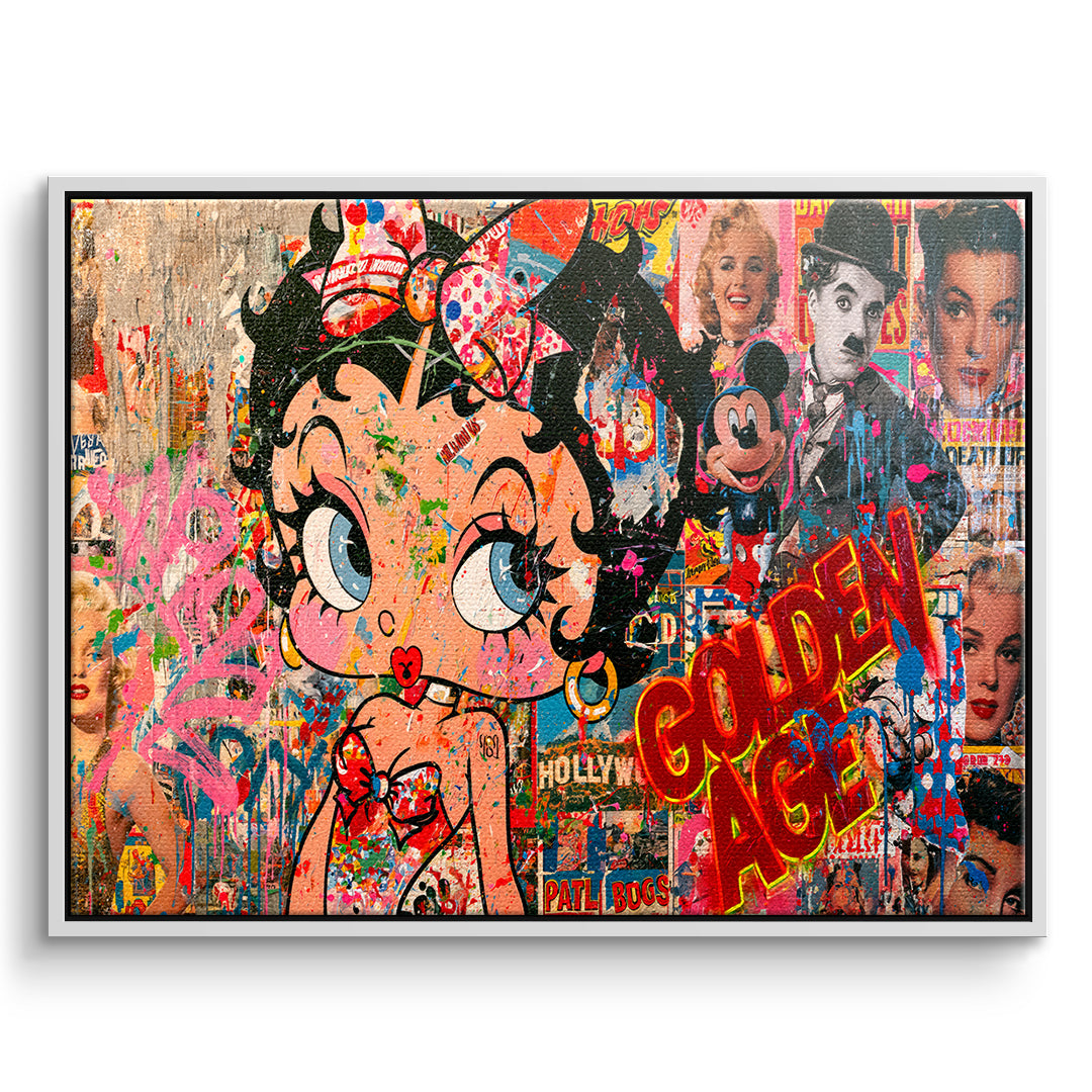 DOTCOMCANVAS Leinwandbild Golden Age im weißen Premium-Rahmen