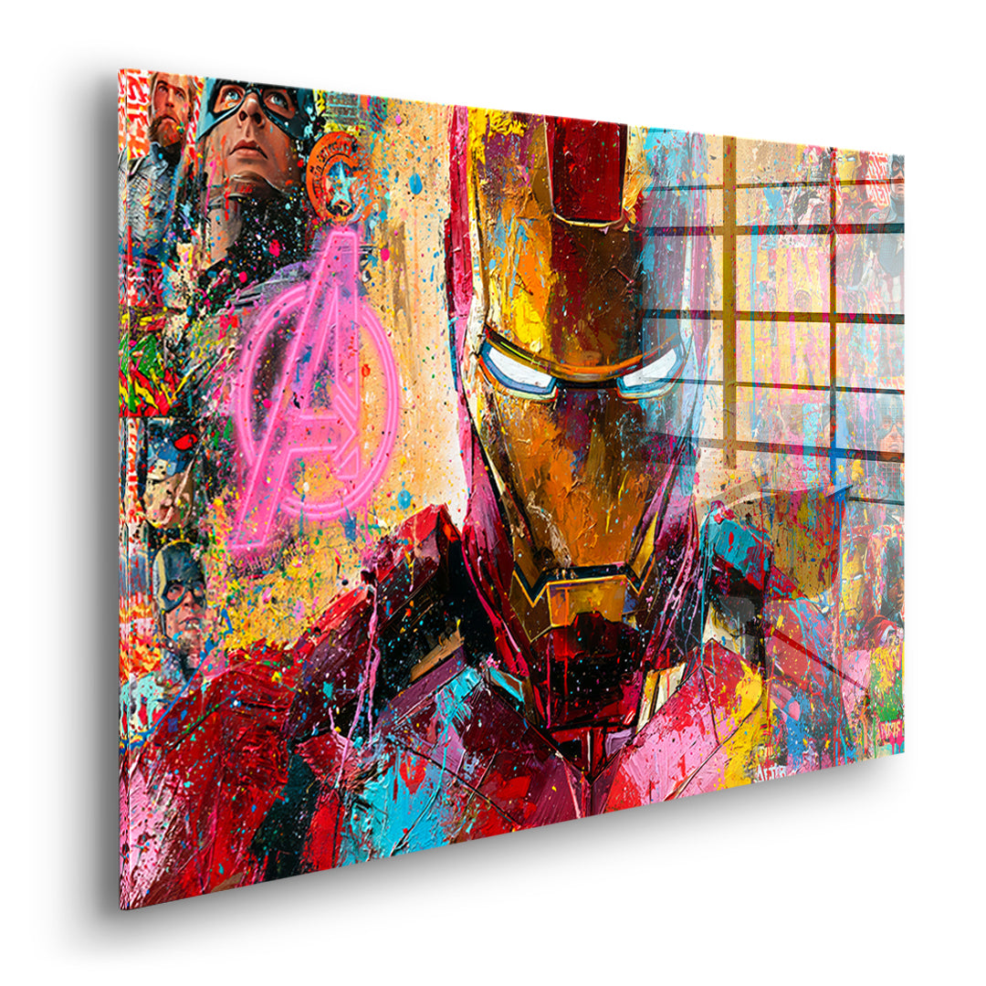 Seitenansicht des Acrylglasbilds Iron Legend ohne Rahmen
