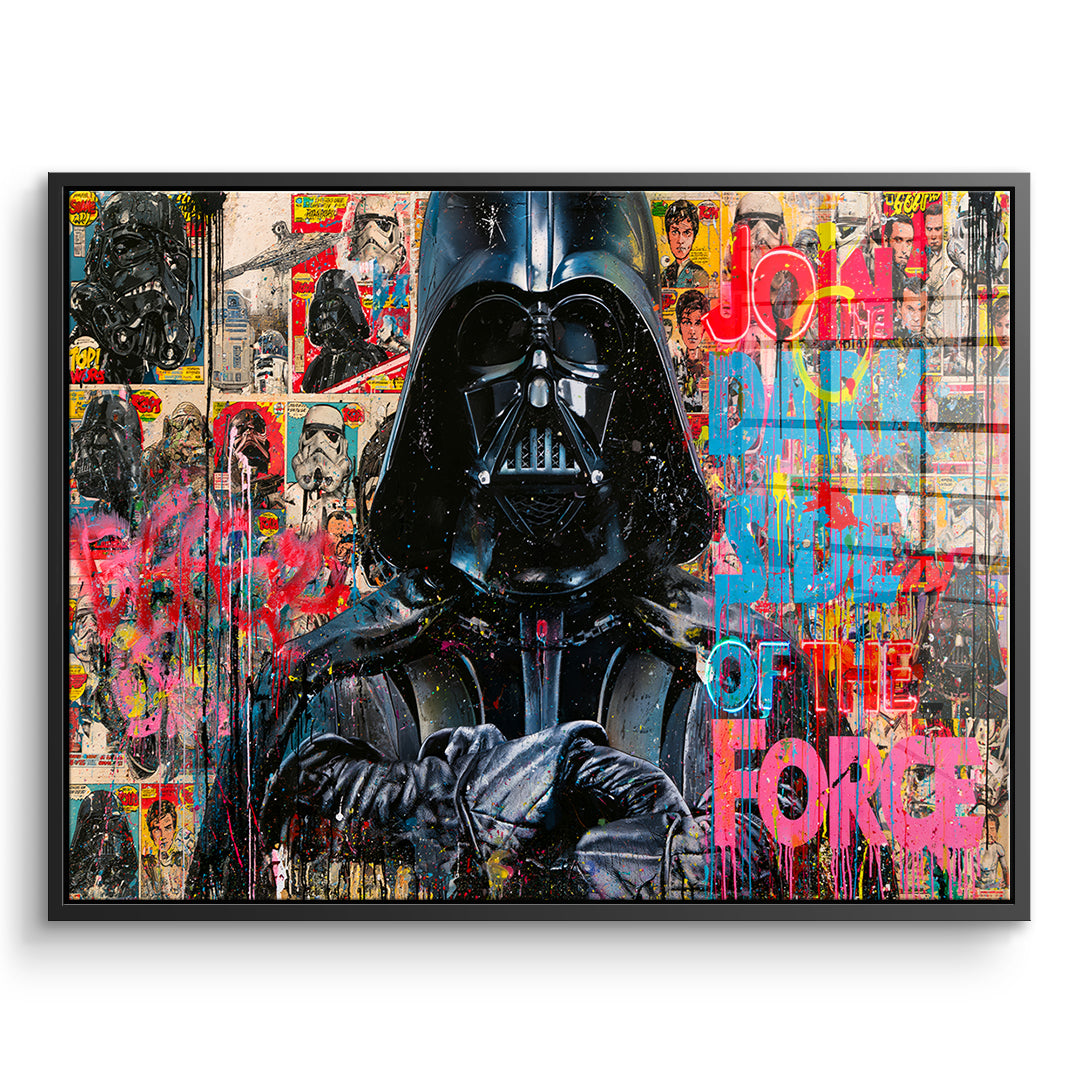 DOTCOMCANVAS Acrylglasbild Dark Side Graffiti im schwarzen Premium-Rahmen