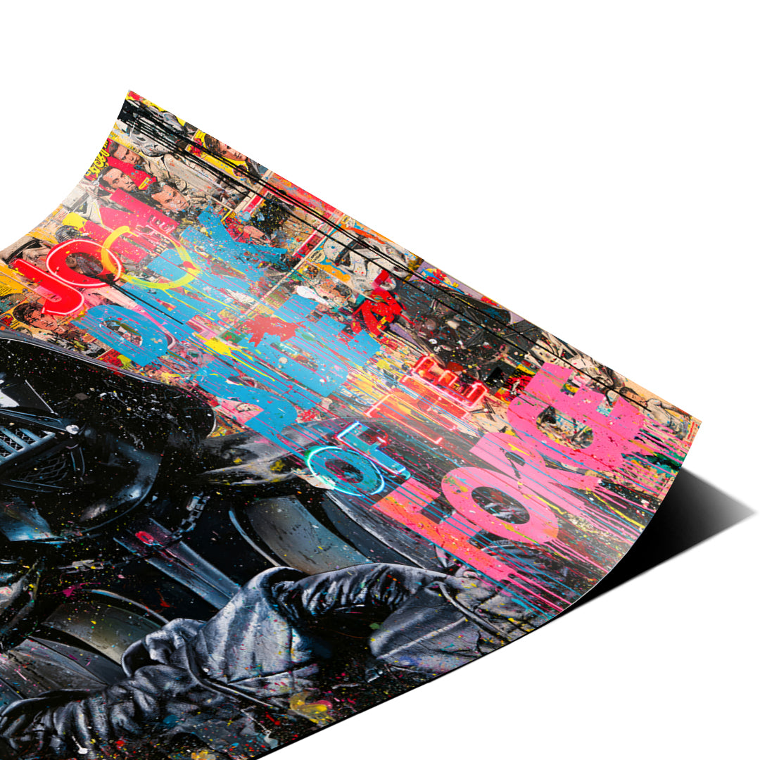 Eckdetail des Posters Dark Side Graffiti, Nahaufnahme