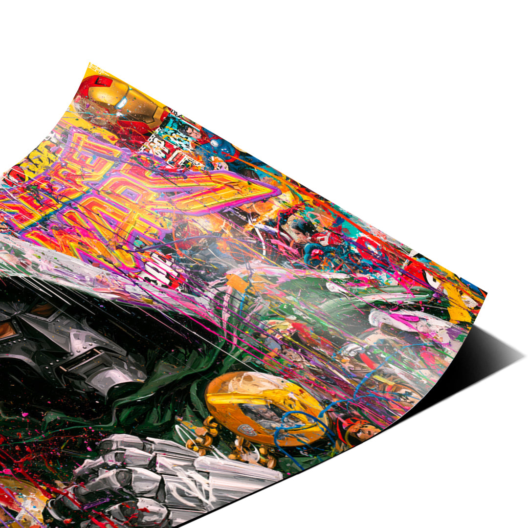 Eckdetail des Posters Iron Mask, Nahaufnahme