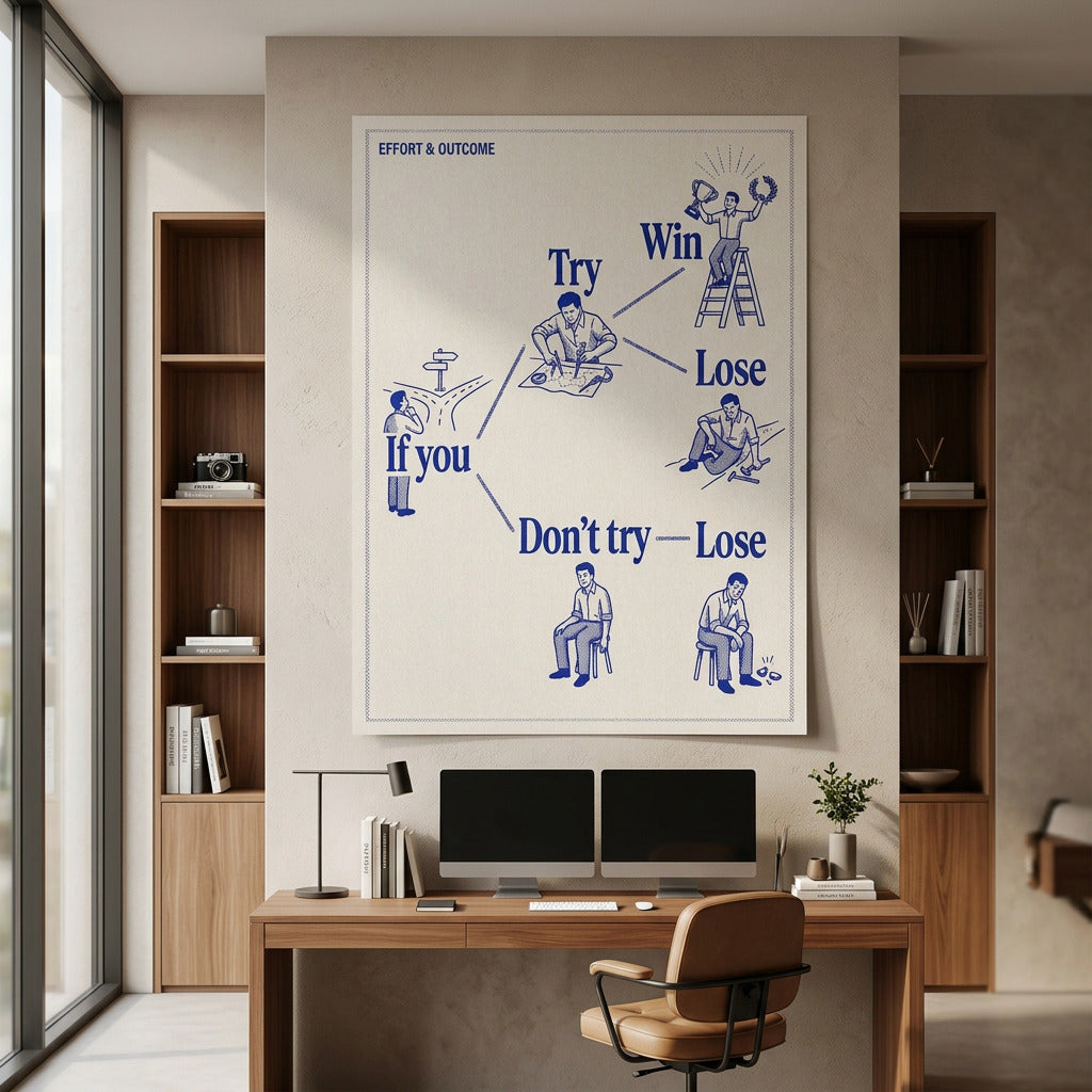 Poster If You Try an der Wand eines modernen Wohnraums, zweite Ansicht